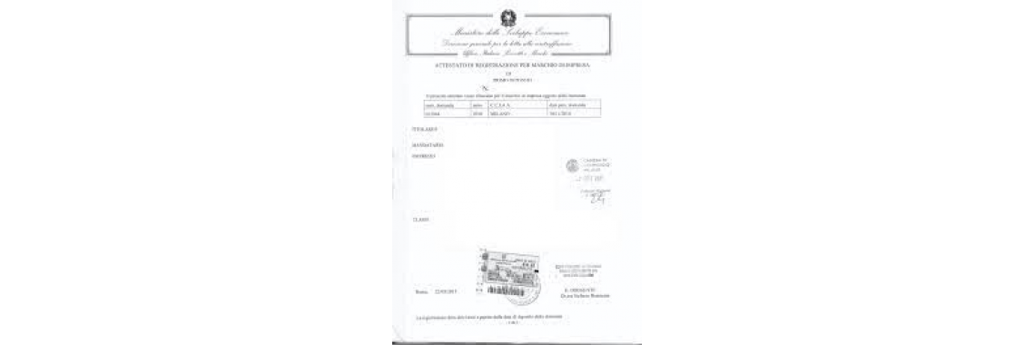 Italy Trademark Registration Certificate Italy